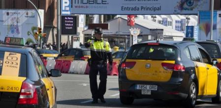 Taxis de Barcelona durante la celebración del Mobile World Comgress 2012