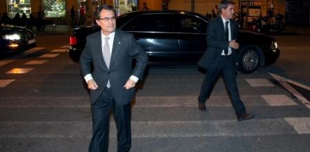 Artur Mas, en su llegada a la cena de Pimec Jóvenes Empresarios
