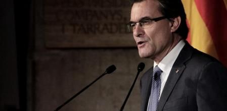 Artur Mas, durante la entrega de premios nacionales de Cultura en el Palau de la Generalitat