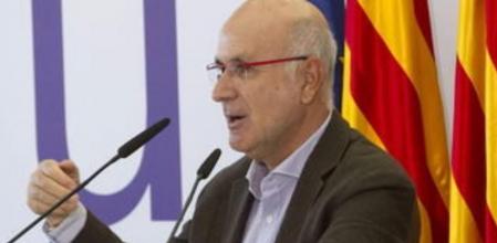 Josep Antoni Duran Lleida durante su intervención en un acto en el Moll de Llevant de Barcelona.