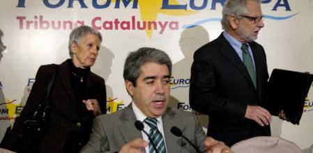 El portavoz del Govern, Francesc Homs, durante su intervención en el Fórum Europa en Barcelona