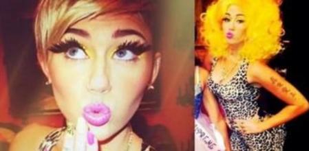 Miley Cyrus disfrazada como Nicki Minaj