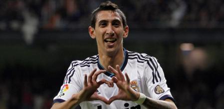 Ángel Di María celebra su gol ante el Zaragoza
