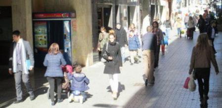 La calle de Sant Magí, en la zona comercial del centro de Igualada.
