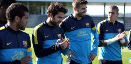 Gerard Piqué recibe el apoyo de la plantilla tras recibir el alta médica