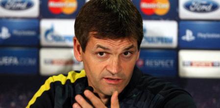 Tito Vilanova durante la rueda de prensa previa al encuentro ante el Celtic