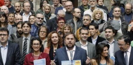 El candidato republicano a la Presidencia de la Generalitat, Oriol Junqueras, durante el acto de presentación del programa electoral de ERC.