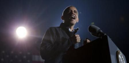 Barack Obama, ayer, tras su triunfo electoral en EE.UU.
