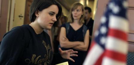 Una votante en las elecciones en EEUU, en Colorado