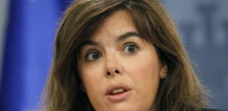 La vicepresidenta del Gobierno, Soraya Sáenz de Santamaría, durante la rueda de prensa posterior a la reunión del Consejo de Ministros