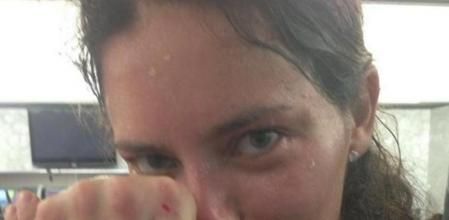 Adriana Lima, entrenándose