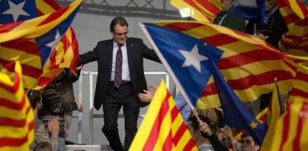 El presidente de la Generalitat, Artur Mas, en el primer acto de campanya de CiU celebrado en la ciudad de Barcelona