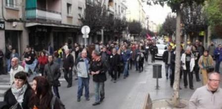 Piquetes informativos en el centro de Mollet del Vallès
