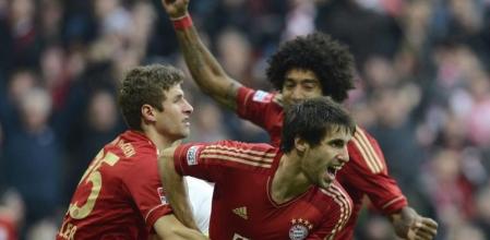 Javi Martinez celebrando su primer gol con el Bayern