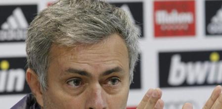 El entrenador del Real Madrid, José Mourinho, durante una rueda de prensa