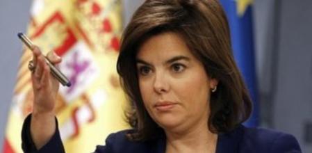 La vicepresidenta del Gobierno, Soraya Saénz de Santamaría, en la rueda de prensa posterior a la reunión semanal del Consejo de Ministros