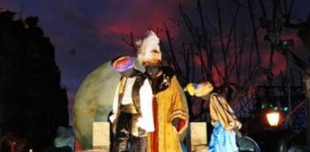 El rey Baltasar en la cabalgata de Igualada 2012.