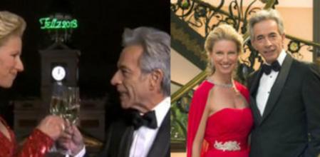 Anne Igartiburu e Imanol Arias, primero en una imagen promocional de Nochevieja, después, en directo durante la retransmisión de La1