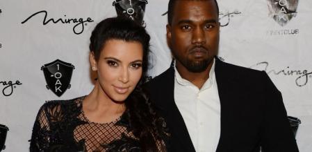 Kanye West y Kim Kardashian en The Mirage Hotel & Casino el 31 de diciembre de 2012 en Las Vegas, Nevada