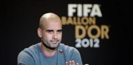 Josep Guardiola, el pasado lunes, en la rueda de prensa en la que participó en Zurich con motivo de la gala de la FIFA