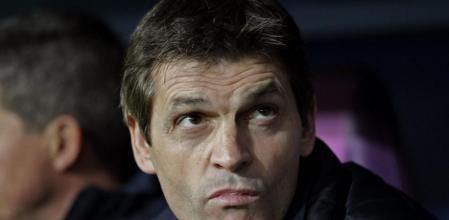 El entrenador del Barcelona, Tito Vilanova durante el partido frente al Málaga