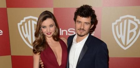 La modelo Miranda Kerr y su pareja, el actor Orlando Bloom