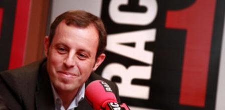 El presidente del Barça, Sandro Rosell, durante su entrevista en el programa 'Tu diràs' de Rac1