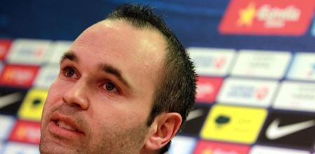 Andrés Iniesta durante una rueda de prensa