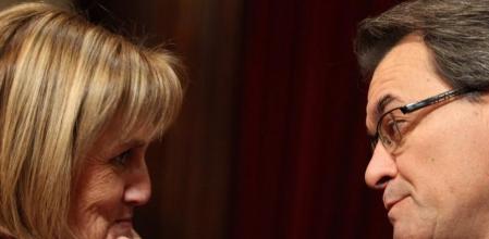 Artur Mas y Núria de Gispert, en el Parlament de Catalunya