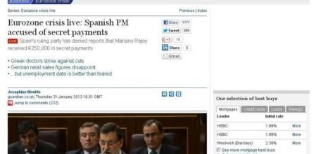 Noticia del 'Guardian' en su web
