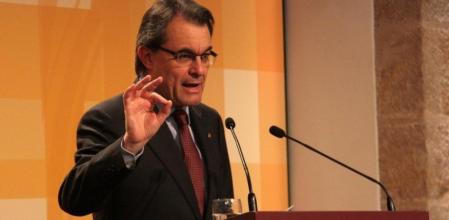 Artur Mas, en rueda de prensa en el Palau de la Generalitat