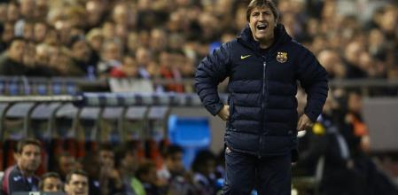 Jordi Roura, durante un momento en el encuentro ante el Valencia