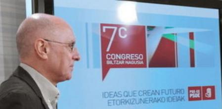 El secretario de Política del PSE-EE, Rodolfo Ares, durante la presentación del séptimo congreso del PSE-EE