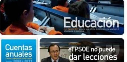 Imagen de la web del PP en la que el partido ha insertado un enlace con las cuentas desde el año 2008 al 2011