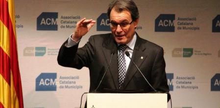 Artur Mas, durante el discurso de cierre de la asamblea de la Associació Catalana de Municipis