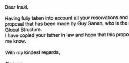 Correo de Corinna a Iñaki Urdangarin