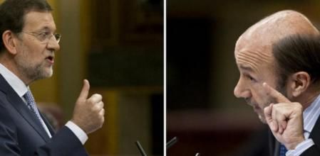 Rajoy y Rubalcaba, en el Congreso