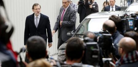 El presidente del Gobierno, Mariano Rajoy, llega al Congreso de los Diputados para el debate sobre el estado de la nación