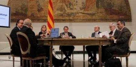 Imagen de la reunión de la cumbre anticorrupción en el Palau de la Generalitat