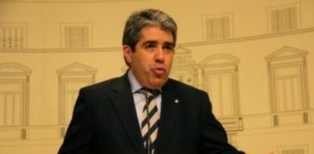 El portavoz del Govern, Francesc Homs, este jueves en el Palau de la Generalitat