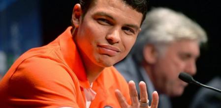Thiago Silva, durante una rueda de prensa