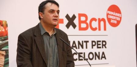 El primer secretario de los socialistas de Barcelona, Carles Martí, en la conferencia de inauguración de la convención del PSC este marzo