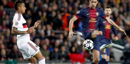 Busquets durante el partido de Dhampions League disputado en Barcelna entre el FC: Barcelona y el AC Milan.
