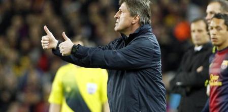 Jordi Roura, durante el Barça-Milan