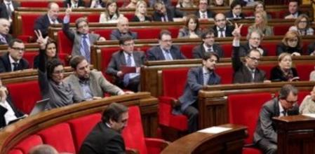 Imagen de la votación en el Parlament de Catalunya