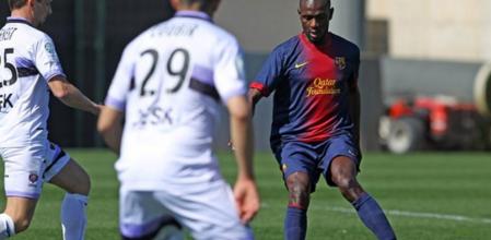 Eric Abidal, en el encuentro ante el Istres