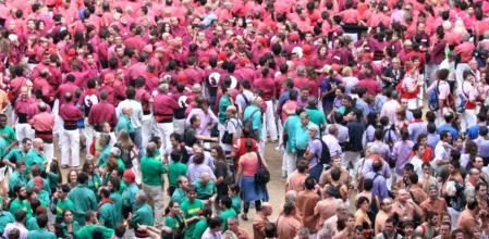 Castellers al concurs de castells de Tarragona 2012