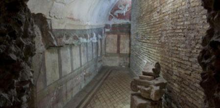 Un detalle de la llamada casa dei Grifi, una mansión de la época republicana enterrada bajo la colina del Palatino, en el Foro Romano