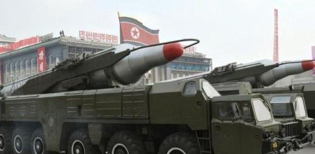 Misil 'Musudan' durante un desfile militar en la conmemoración del 65 aniversario de la fundación del Partido de los Trabajadores de Corea en Pyongyang