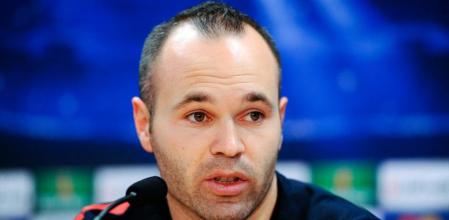 Andrés Iniesta durante una rueda de prensa